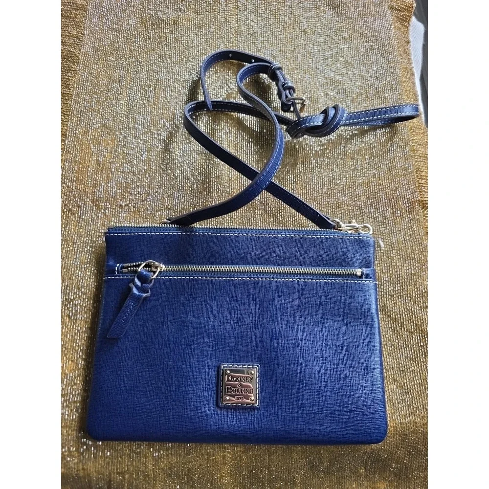 Dooney & Bourke Marine Blue Leather‎ Patsy Slim Shoulder Crossbody